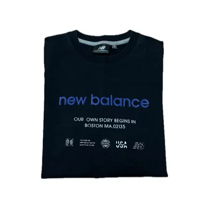 [BUNJANG] New Balance Black Short Sleeve T-shirt / 뉴발란스 블랙 반팔티셔츠