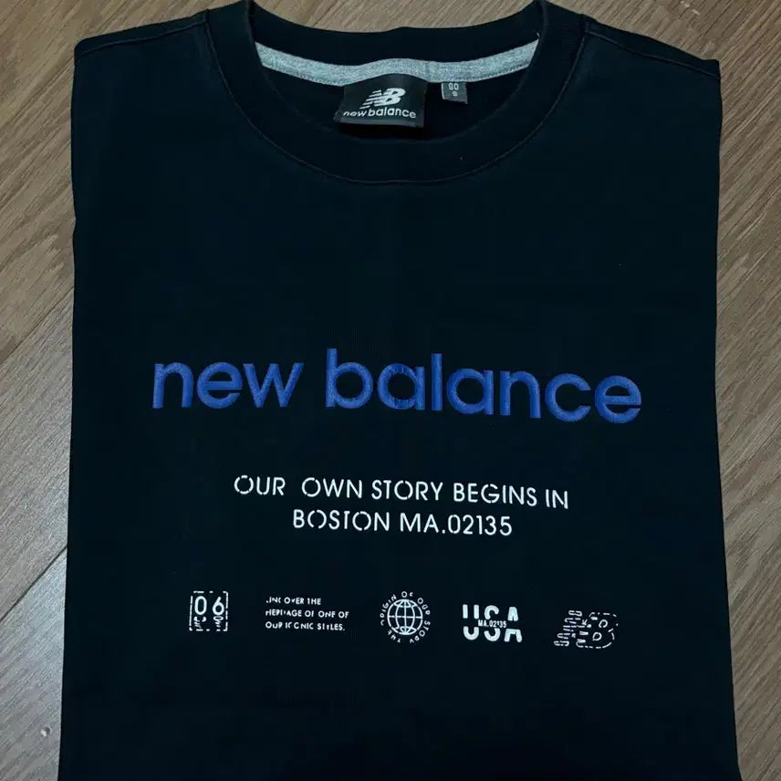 [BUNJANG] New Balance Black Short Sleeve T-shirt / 뉴발란스 블랙 반팔티셔츠