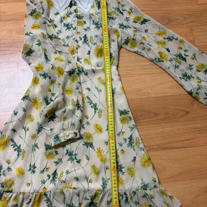 [BUNJANG] Yellow Chiffon Retro Dress / 노란 쉬폰 원피스 졸업사진 복고 레트로