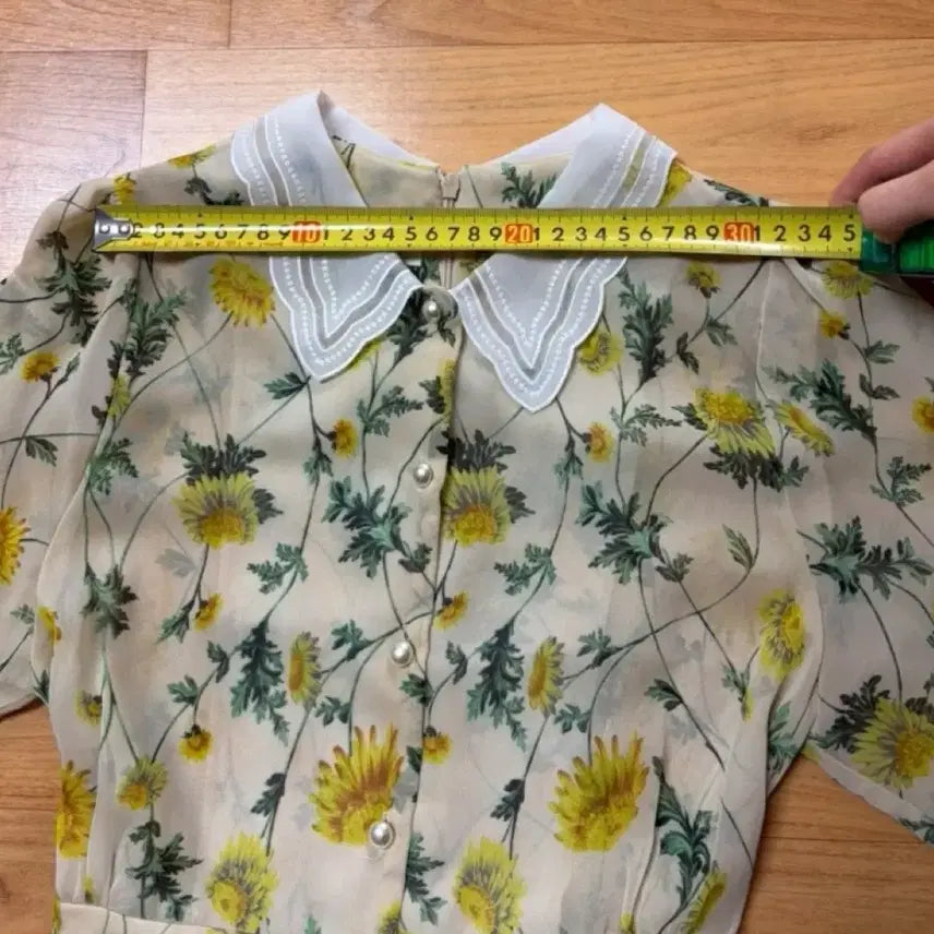 [BUNJANG] Yellow Chiffon Retro Dress / 노란 쉬폰 원피스 졸업사진 복고 레트로