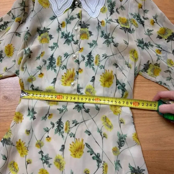 [BUNJANG] Yellow Chiffon Retro Dress / 노란 쉬폰 원피스 졸업사진 복고 레트로
