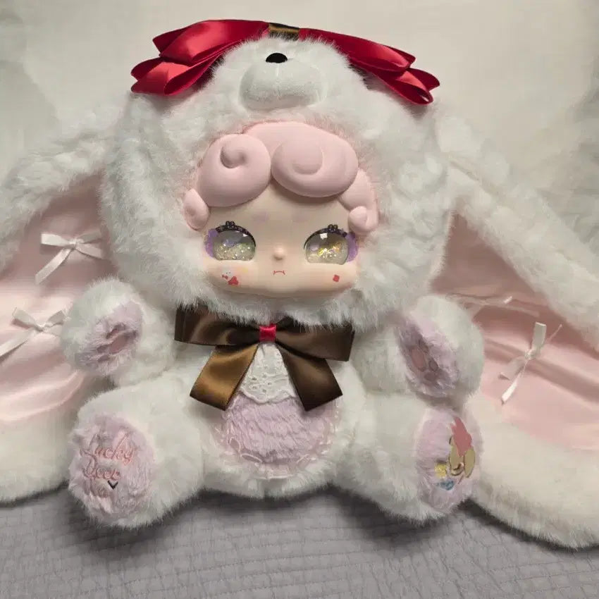 [BUNJANG] Bam Tokki White Angora Rabbit Plush Doll / 밤토끼 화이트 팔아요
