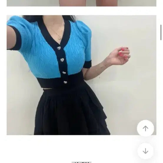 [BUNJANG] Heart Crop Knit Cardigan / 하트 크롭 니트 가디건