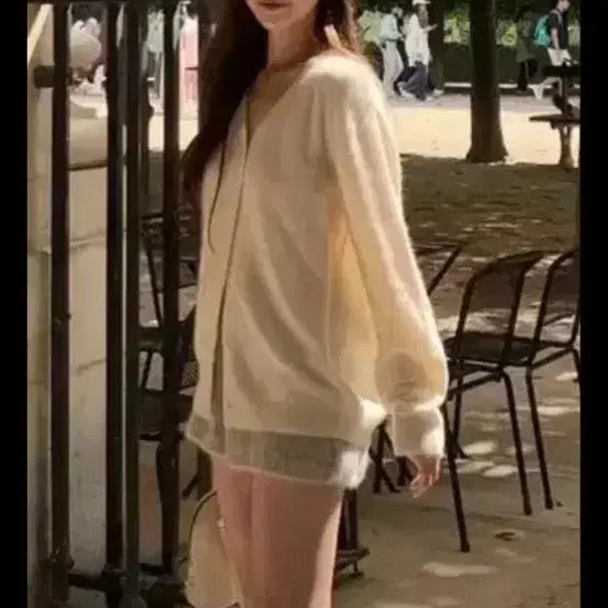 [BUNJANG] WearWeather Ivory Cardigan / 웨어웨더 가디건 아이보리 택포