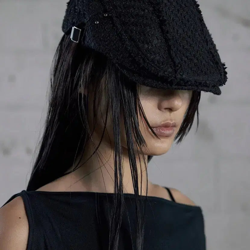 [BUNJANG] Bohemian Seoul Tweed Hunting Cap Black / 잠깐할인 새상품(택있음)보헤미안서울 트위드 헌팅캡 블랙