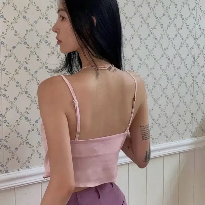 [BUNJANG] Pale Jade Satin Sweetheart Top / 페일제이드 새틴 나시 스윗하트탑