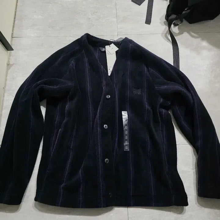[BUNJANG] Uniqlo Needles Fleece Cardigan Navy M / 유니클로 니들스 플리스 가디건 네이비 M