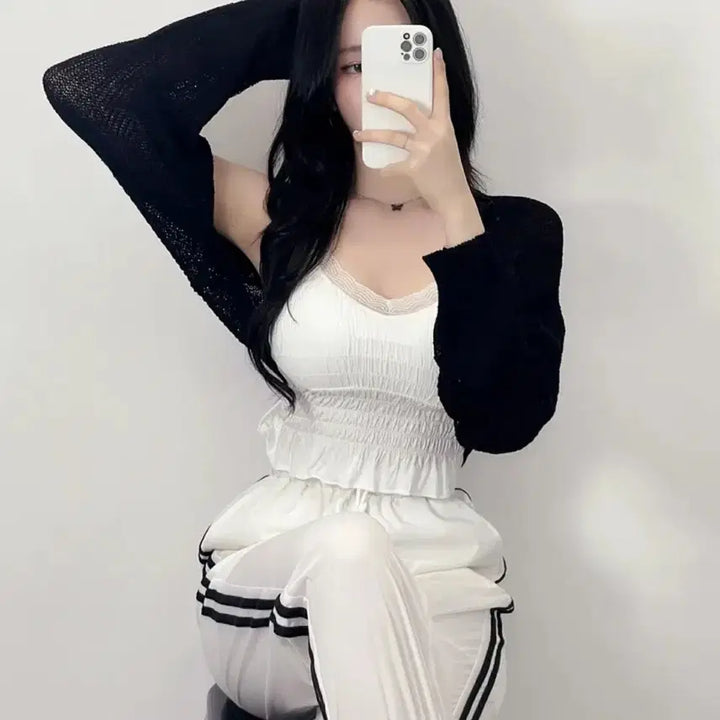 [BUNJANG] Black Cropped Bolero Cardigan / 크롭 볼레로 가디건(블랙)