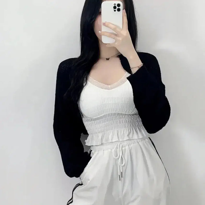 [BUNJANG] Black Cropped Bolero Cardigan / 크롭 볼레로 가디건(블랙)