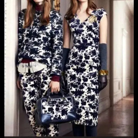 [BUNJANG] Tory Burch Velvet Floral Dress / 토리버치 0사이즈 44사이즈 벨벳 원피스
