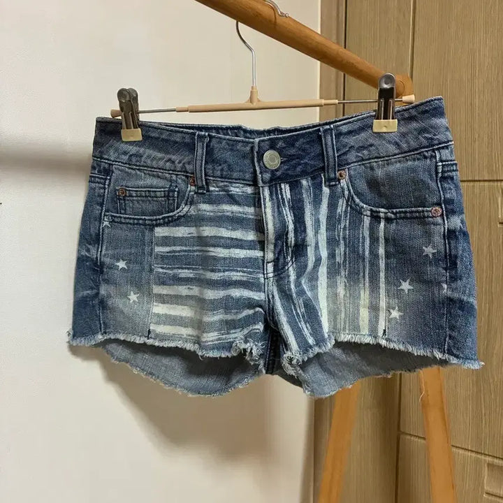 [BUNJANG] Star Stripe Denim Shorts / 스타 스트라이프 데님 숏팬츠