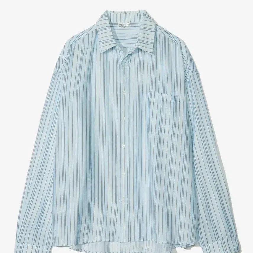 [BUNJANG] Partimento Multi Stripe Oversized Shirt Sky L / 새상품 파르티멘토 멀티 스트라이프 오버핏 셔츠 스카이 L