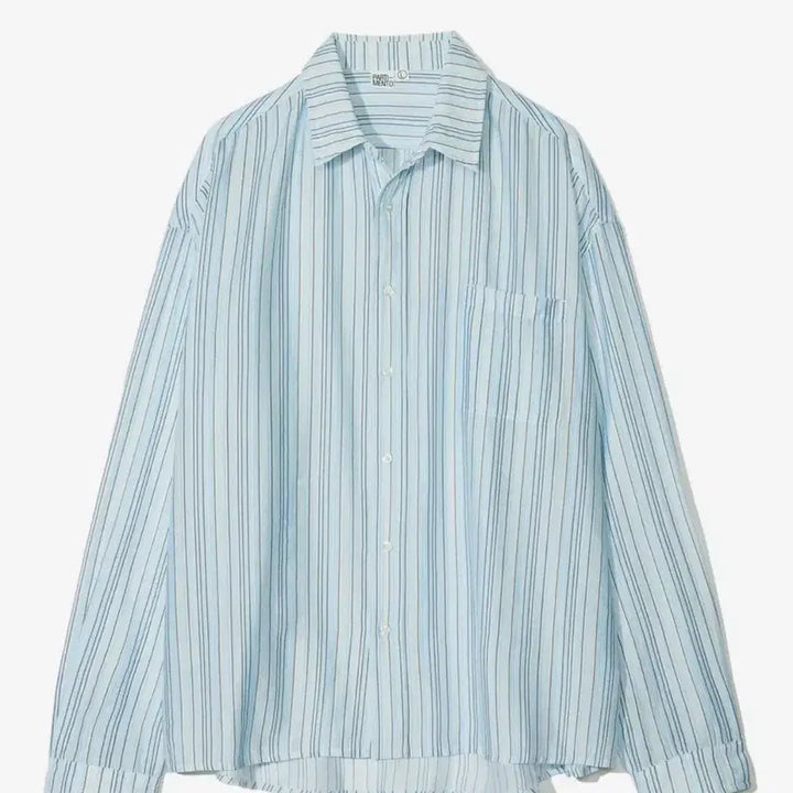 [BUNJANG] Partimento Multi Stripe Oversized Shirt Sky L / 새상품 파르티멘토 멀티 스트라이프 오버핏 셔츠 스카이 L