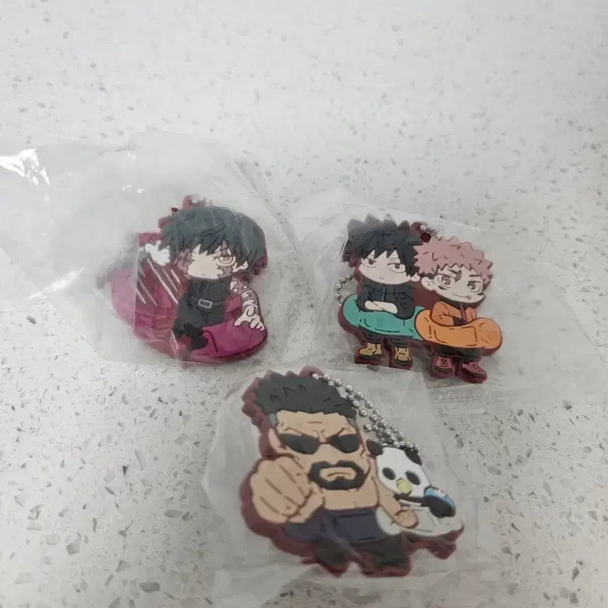 [BUNJANG] Jujutsu Kaisen Rubber Keyring Set (3 Items) Bundle / 주술회전 캐릭터 러버 키링 세트 3종 일괄