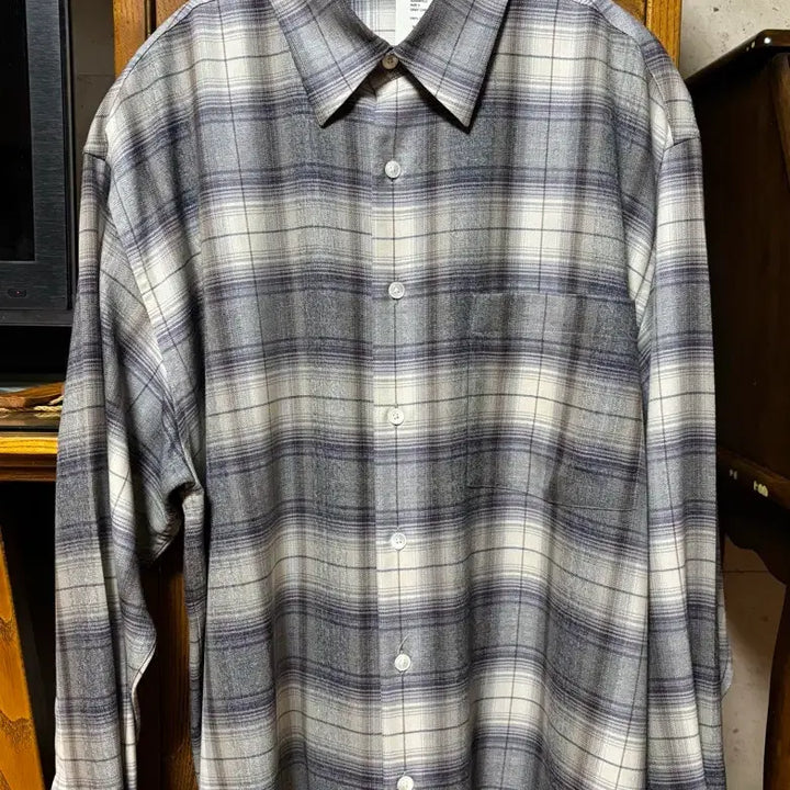[SOLD OUT] 오라리 23aw 체크 셔츠 그레이