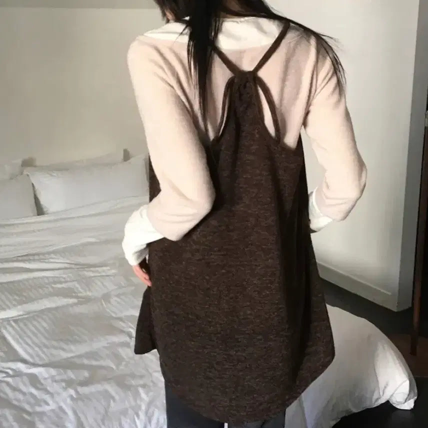 [BUNJANG] Purple Knit Tank Top / 자주색 니트나시
