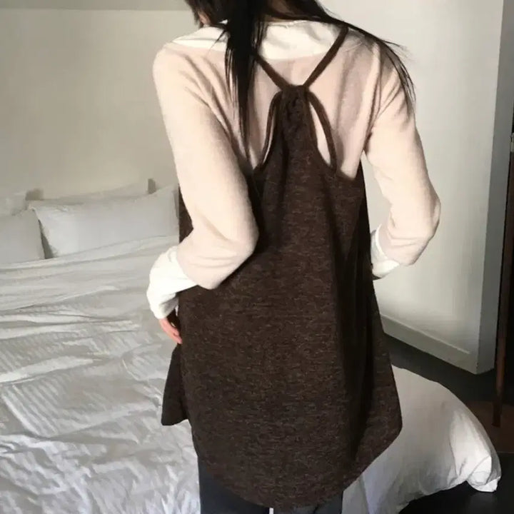 [BUNJANG] Purple Knit Tank Top / 자주색 니트나시