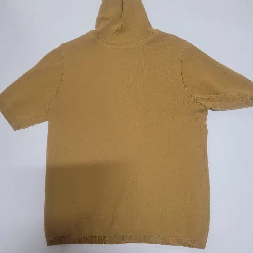 [BUNJANG] Ribbed Short Sleeve Turtleneck Knit T-Shirt / 반팔 골지 목폴라 니트 티셔츠