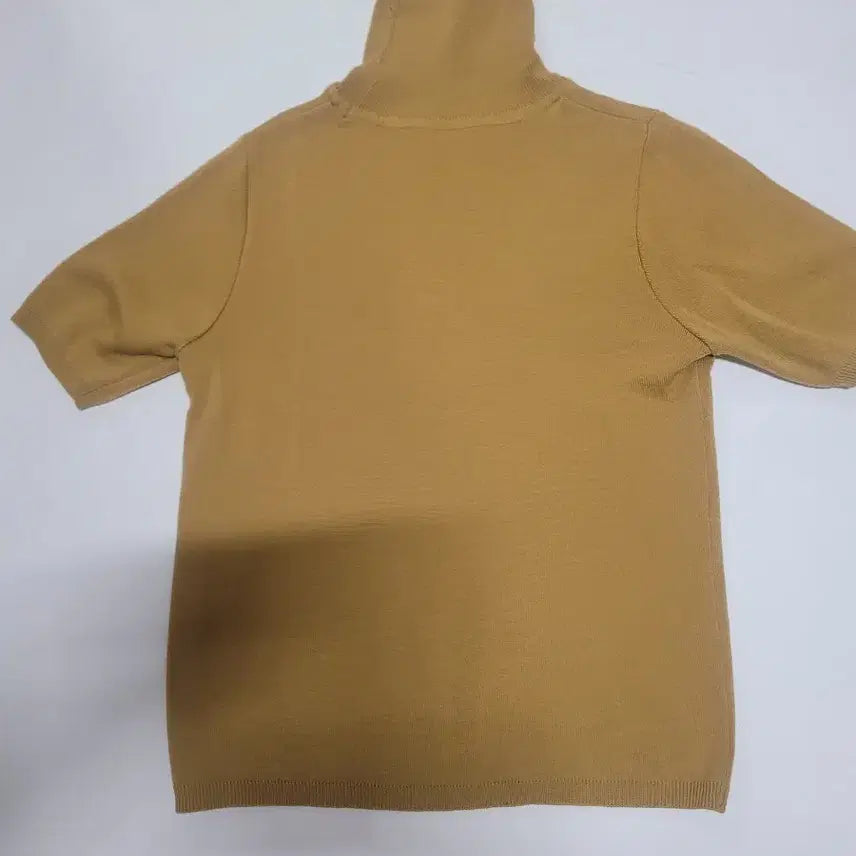 [BUNJANG] Ribbed Short Sleeve Turtleneck Knit T-Shirt / 반팔 골지 목폴라 니트 티셔츠