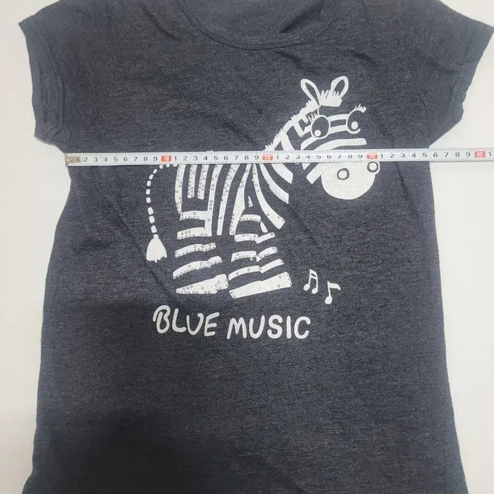 [BUNJANG] Charcoal Zebra Print Short Sleeve T-Shirt / 차콜색 얼룩말 프린팅 반팔 티셔츠