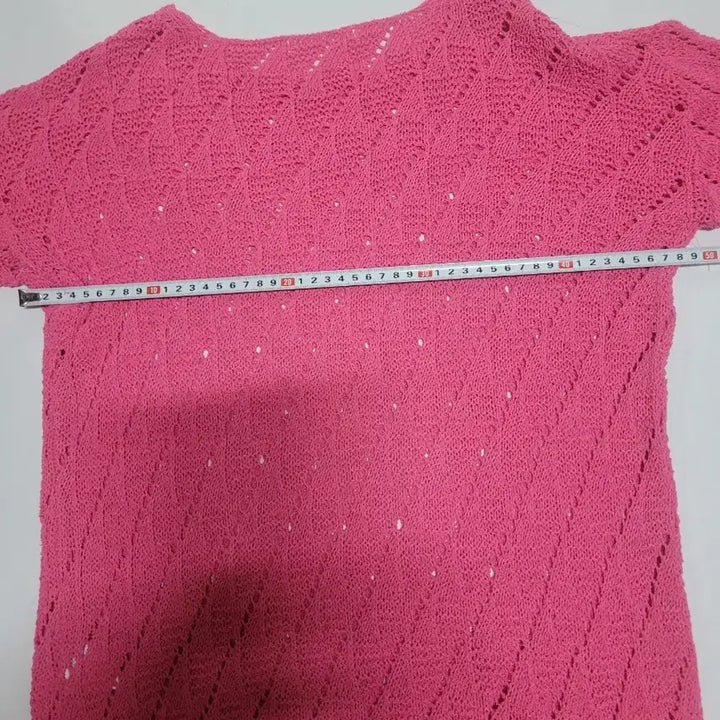 [BUNJANG] Pink Lace Layered Knit Long Sleeve T-Shirt / 핑크 레이스 레이어드 니트