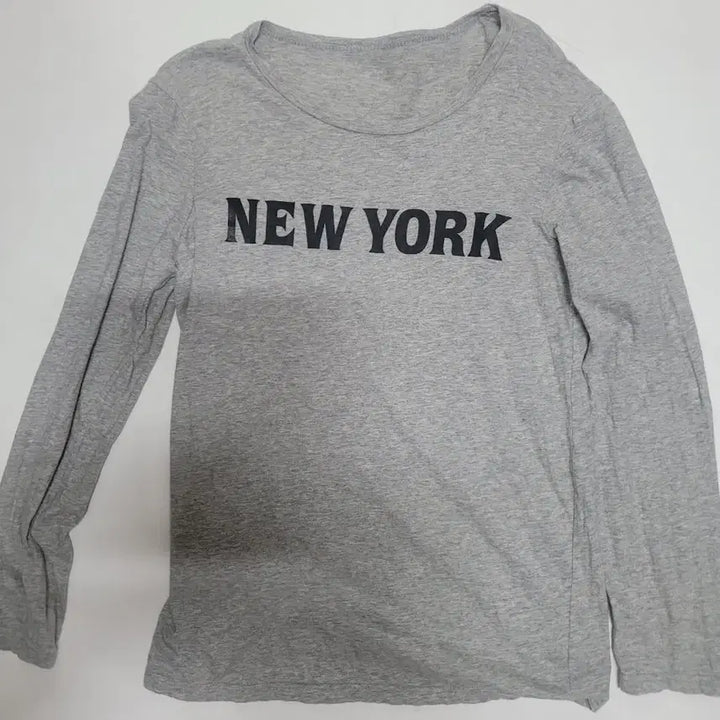 [BUNJANG] NEW YORK Graphic Long Sleeve T-Shirt Gray / 회색 NEW YORK 프린팅 긴팔티셔츠