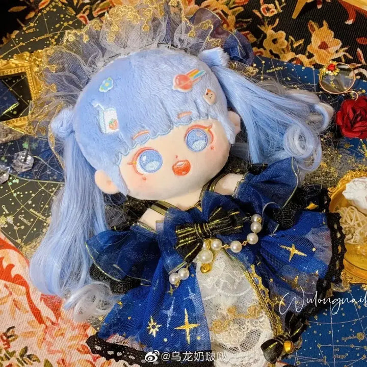 [BUNJANG] Night Sky Dress 20cm Doll Outfit / 밤하늘 드레스 블루 20cm 의상 솜인형 무속성 옷장