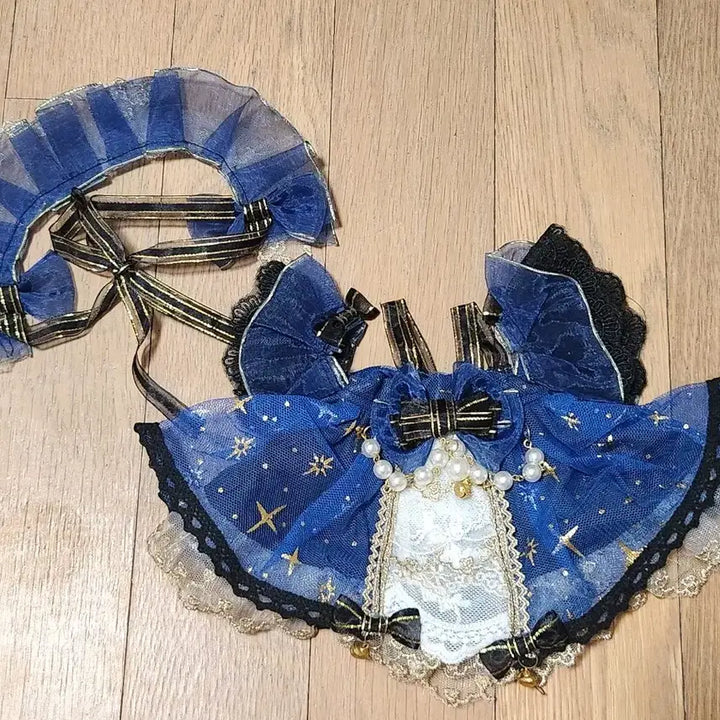 [BUNJANG] Night Sky Dress 20cm Doll Outfit / 밤하늘 드레스 블루 20cm 의상 솜인형 무속성 옷장