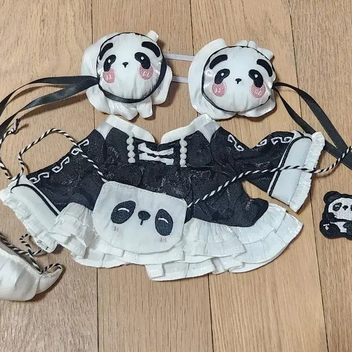 [BUNJANG] Panda Chef 20cm Doll Costume / 판다주방장 치마 20cm 의상 솜인형 무속성 옷장
