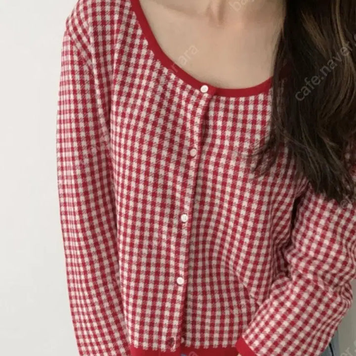 [BUNJANG] Vegetable Check Cardigan / 베지터블 체크 가디건 (새제품)