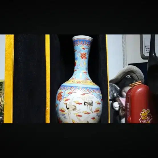 [BUNJANG] Chinese Heaven Double Crane Porcelain Vase / 중국천국쌍학자기 3관지 20만 높이50