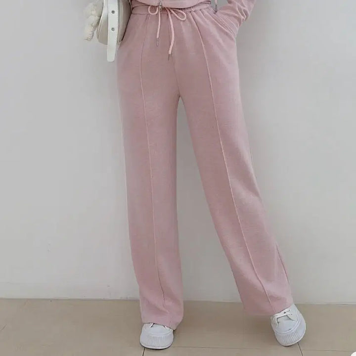 [BUNJANG] Pink Hoodie Zip-up Pants Set / 나시 후드집업 팬츠 세트