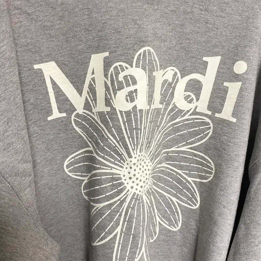 [BUNJANG] Mardi Mercredi Flower Sweatshirt Grey / 마르디 메크르디 플라워 맨투맨 그레이