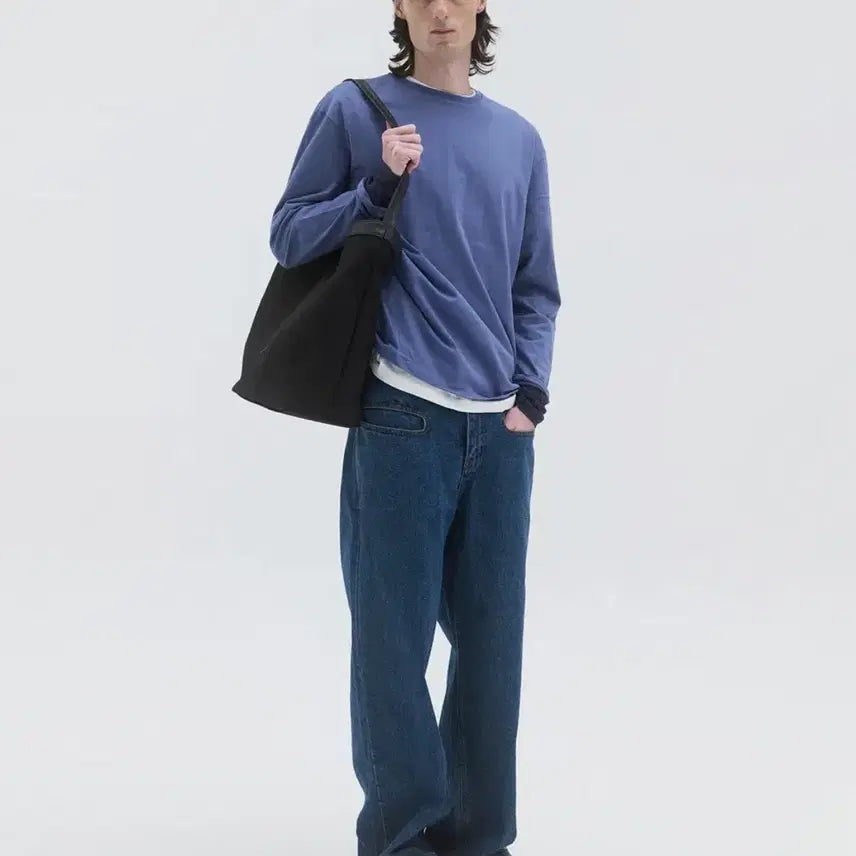 [SOLD OUT] 윈더  LAYERED SLEEVE JERSEY TOP 퍼플/블루 M