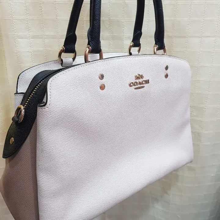[BUNJANG] Coach Beige Black Tote Shoulder Bag / 코치 베이지 블랙 숄더백 토트백