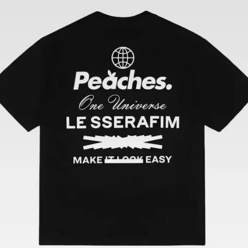 [BUNJANG] LE SSERAFIM Peaches Staple Short Sleeve T-shirt / 르세라핌 Peaches 피치스 스테이플 반팔 티셔츠