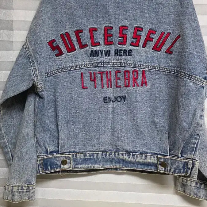 [BUNJANG] Vintage Denim Jacket SUCCESSFUL Embroidery / 빈티지 데님 자켓 청자켓 SUCCESSFUL 자수