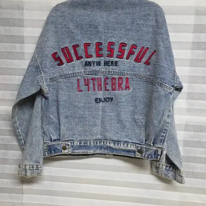 [BUNJANG] Vintage Denim Jacket SUCCESSFUL Embroidery / 빈티지 데님 자켓 청자켓 SUCCESSFUL 자수