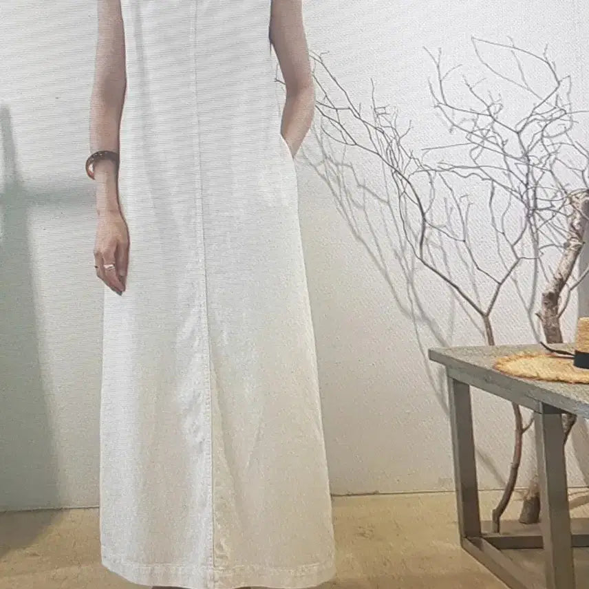 [BUNJANG] Denim Long Slip Dress / (해외배송)청 데님 롱 나시 원피스 2컬러