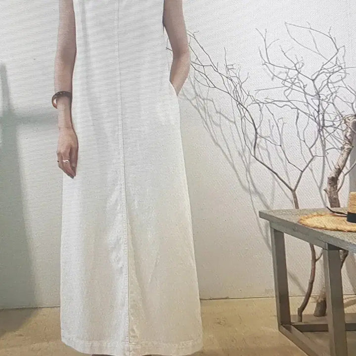 [BUNJANG] Denim Long Slip Dress / (해외배송)청 데님 롱 나시 원피스 2컬러