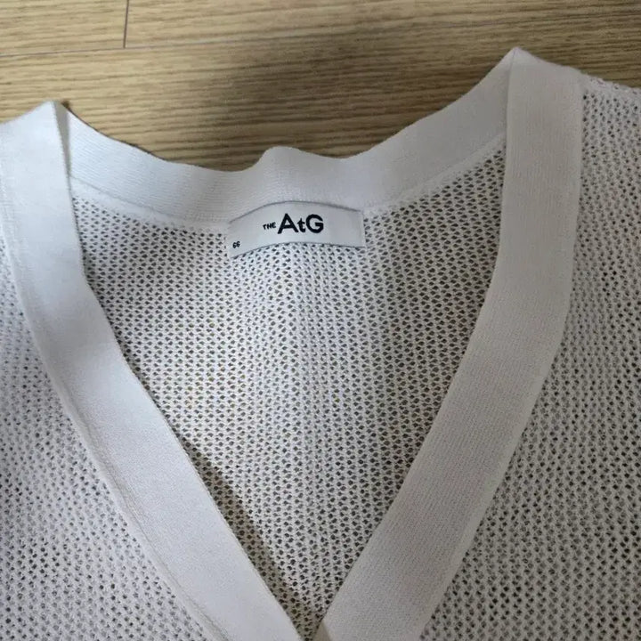 [BUNJANG] White See-Through Balloon Knit Cardigan / 화이트 시스루 벌룬 니트 가디건