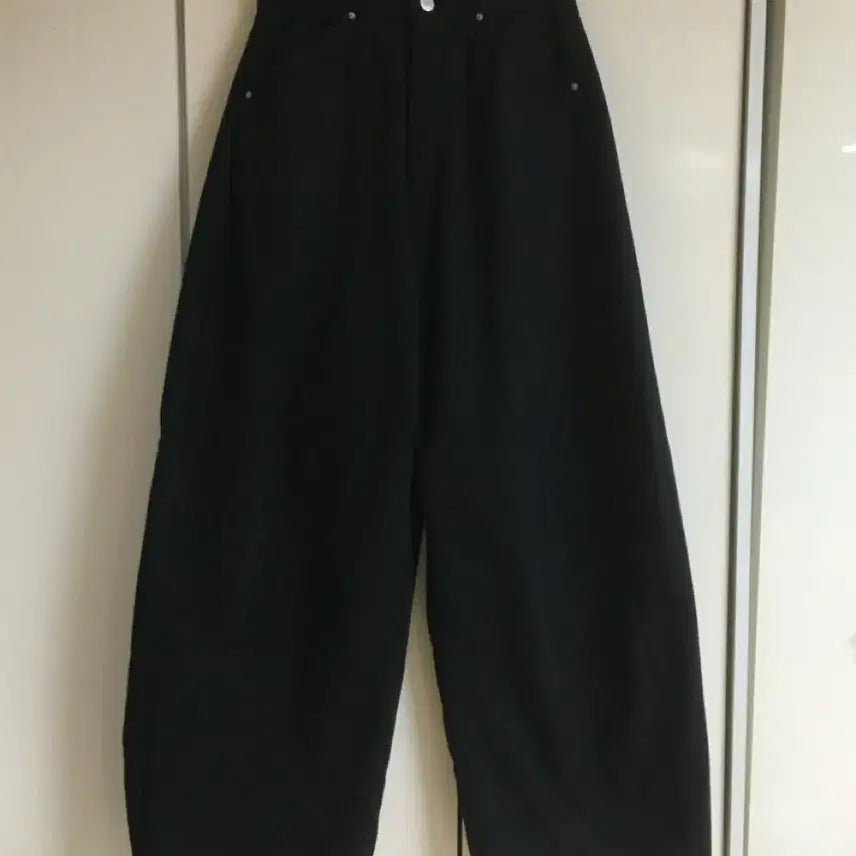 [BUNJANG] Slow and Easy Wide Cool Summer Cotton Pants - Basic Black XS / [새상품] 슬로우앤드 이지와이드 쿨썸머 코튼팬츠 워싱 블랙 베이직 XS