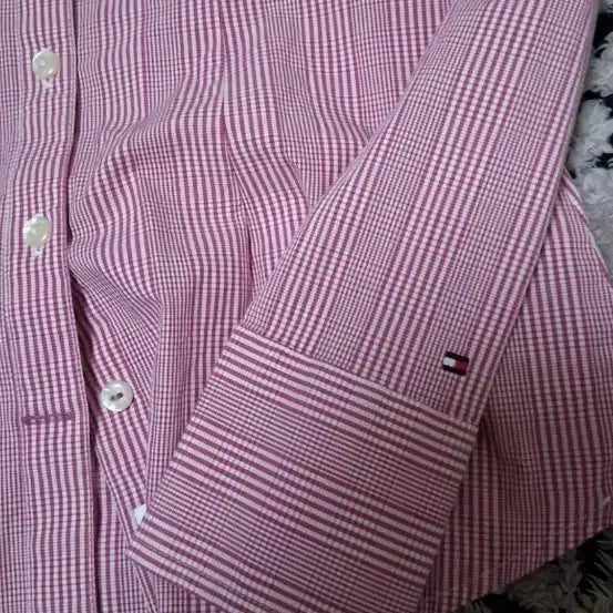[BUNJANG] Tommy Hilfiger Pink Striped Shirt XS / 타미힐피거 핑크 셔츠 xs