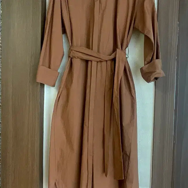 [BUNJANG] Brown Shirt Dress / 브라운 셔츠 원피스 롱 Free 사이즈