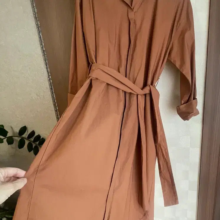 [BUNJANG] Brown Shirt Dress / 브라운 셔츠 원피스 롱 Free 사이즈