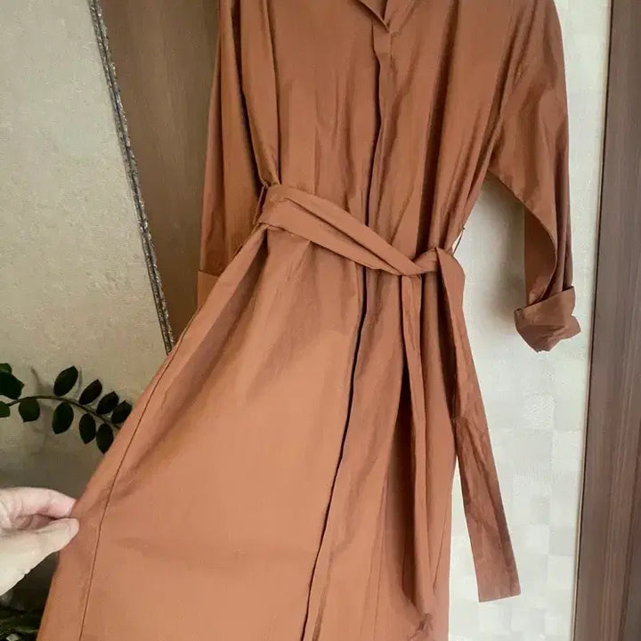 [BUNJANG] Brown Shirt Dress / 브라운 셔츠 원피스 롱 Free 사이즈