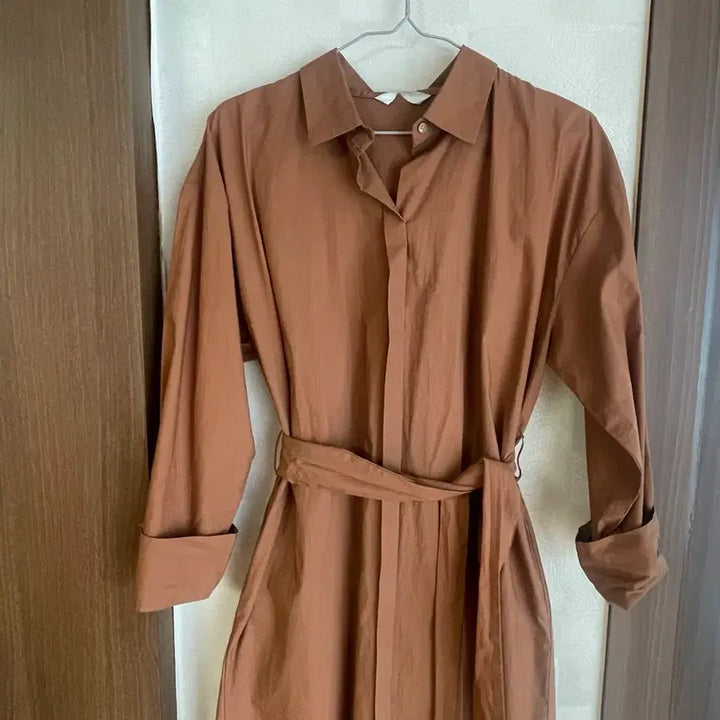 [BUNJANG] Brown Shirt Dress / 브라운 셔츠 원피스 롱 Free 사이즈