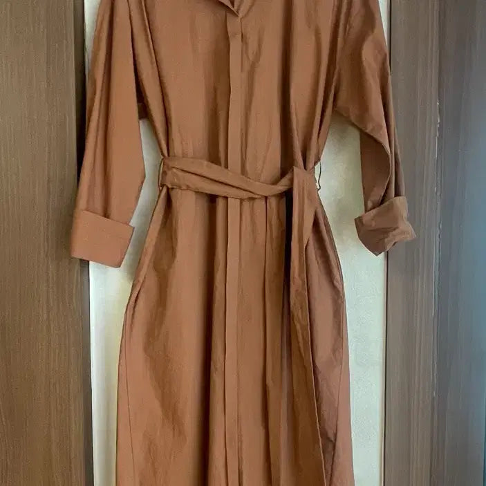 [BUNJANG] Brown Shirt Dress / 브라운 셔츠 원피스 롱 Free 사이즈