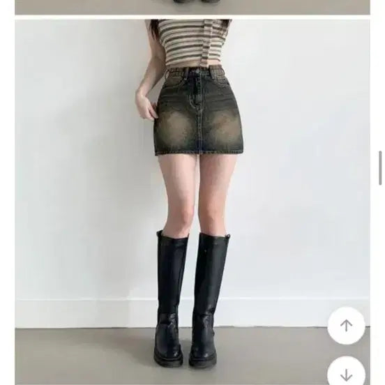 [BUNJANG] Vintage Washed Denim Mini Skirt / 빈티지 워싱 데님 미니스커트