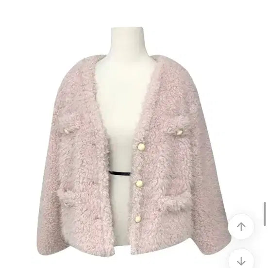 [BUNJANG] Pink Angora Faux Fur Jacket / 핑크 앙고라 뽀글이 퍼 자켓